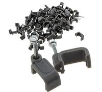 enTie FLAT Grey 12mm Cable Clips for 6mm2 Twin & Earth Cables [100 Pack]