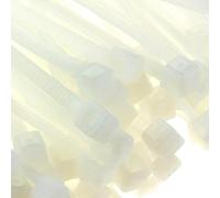enTie Natural White Cable Ties 2.5mm x 150mm Nylon 66 UL Approved [100 Pack] [150mm X 2.5mm]