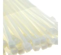 enTie Natural White Cable Ties 3.6mm x 200mm Nylon 66 UL Approved [50 Pack]