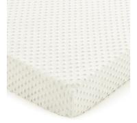 Entisn Minky Dot Fitted Crib Sheet 28x52 Inch, Fleece Nursery, White