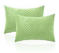 Entisn Toddler Pillowcase 13 x 18 Inch, 2 Pack Minky Dot Toddler Pillow Covers with Zipper Closure, Soft Fleece Pillow Shams for Nursery, Girls, Boys (Sage Green)