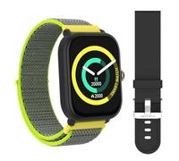 Entity AERO Smartwatch with Bluetooth Calling, Heart Rate Monitor, Sleep Tracking, 3 Interchangeable Straps, Black, Grey, Navy (Yellow, Nylon)