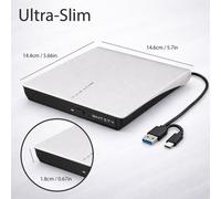 Entity Era Single Slim White Dvd Re-Writer Plug And Play High-Speed Performance