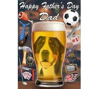 Entlebucher Dog Pint Father's Day Greeting Card A5 Dad Things Step Dad Pub Beer PP72