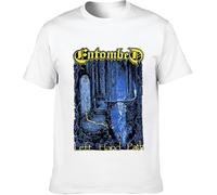 Entombed Left Hand Path White T-Shirt Unisex 3XL Shirt Graphic Mens Basic Short Sleeve Cotton Casual Tee(Large)