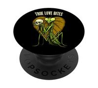 Entomology Praying Mantis Funny Valentine True Love Bites PopSockets Adhesive PopGrip