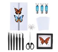 Entomology Starter Pack Includes pins, mounting Board, Spreading Tools, Display case, Labels, Forceps, Preserving and showcasing Butterfly specimens. Ideal for Collectors and Educators