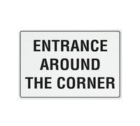 Entrance Around The Corner Sign 12 X 8 Inches Aluminum Sign Reflective - Uv Protected, Waterproof, Weatherproof And Fade Resistant - 4Pre-Drilled Holes