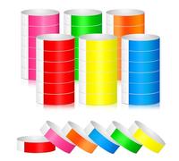 Entrance Bands for Events, Pack of 600 Waterproof Colourful Wristbands, Paper Entrance Bracelets for Club Party, Amusement Parks, Concerts, Birthday
