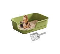 Entrance Cat Litter Tray - 49 x 13 cm, 350g, Semi Closed High Side, Low, Prevents Spills, Durable | Easy to Clean Extra Large, Suitable for Older Cats and Litter Box
