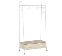 Entrance Coat Rack Rail Clothes Stand Garment Storage Hanger Shelf Organiser 2 Drawers
