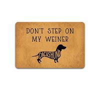 Entrance Don't Step On My Weiner Dachshund Door Mat Funny Welcome Rubber Non Slip Backing Mat for Indoor Outdoor 23.6 in(W) X 15.7 in(L)
