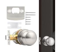 Entrance Door Lock | 60-70mm Silent Entrance Door Handle | Keystless Button Replacement with Standard Pre-Print Holes | For Bedroom Living House Apartment School Nursery Safety Outdoor Outdoor