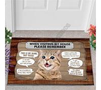 Entrance door mat Cat When Visiting My House Please Remember Doormat Doormat Home Decor 24"x36"