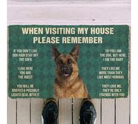 Entrance door mat Please Remember German Shepherd Dogs House Rules Doormat Decor CarpetNon-Slip Doormat for Bedroom Porch Home Decor 20"x32"