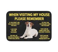 Entrance Door mat Please Remember Jack Russell Terrier Dogs House Rules Doormat Front Floor DoorBath Kitchen Garage Carpet Rug Home Decor 16"x24"