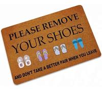 Entrance Doormat - Funny And Creative Doormat - Please Remove Your Shoes Door Mat for Indoor Outdoor Use Non 36x24 Inch