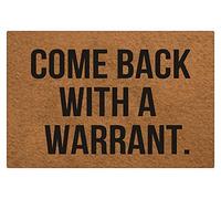 Entrance Floor Mat Come Back With A Warrant Entrance Doormat Home Indoor Outdoor Doormat Machine Washable Carpet- 31.5 x 19.7 Inch Brown