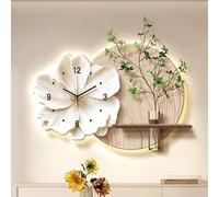 Entrance Foyer Decorative Painting with Led Light, Plug-in Power Supply Landscape Wall Sculptures, with Water Storage Vase and Fake Plants, for Entryway Hallway(Beige,75 * 50cm/29.5 * 19.7in)