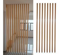Entrance Hall Partition Screen Column Floor to Ceiling, Customizable Wood Slat Room Dividers, Privacy Screens Separation Divider Posts for Living Lobby Restaurant(8 Pack,H 155cm/5ft)