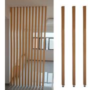 Entrance Hall Partition Screen Column Floor to Ceiling, Customizable Wood Slat Room Dividers, Privacy Screens Separation Divider Posts for Living Lobby Restaurant(3 Pack,H 95cm/3.1ft)