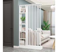 Entrance Hall Partition Screen Column Floor to Ceiling, Freestanding Room Divider with Shelves for the Living Room, Modern Freestanding Wood Room Divider Screen, Privacy Screens Room Partition Post(Wh