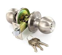 Entrance Knob Set Locking Key Door Handle Stainless Steel