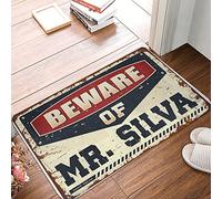 Entrance Mat, Beware Of Mr. Silva Non Slip Shower Dark Bath