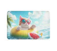 Entrance Mats Summer Cats That Can'T Swim Create A Cool Atmosphere Durable Mat Water Absorbent Indoor Door Mat For Kitchen Entrance Shower 40X60Cm