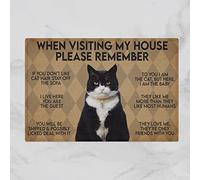 Entrance Rug Cat - When Visiting My House Welcome Mat Non-Slip Utility Kitchen Mats For Living Room Entry Hallway 40X60Cm