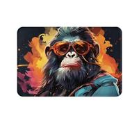 Entrance Rug, Funny Gorilla Cool Swag Colorful Bath Mat Absorbent Bathroom Mat Dirt Trapper Welcome Door Mat For Home Hallway Indoor 40X60Cm,W