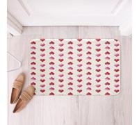 Entrance Rug Lovers Day Cute Red Love Heart The Lovers' Day Heart Pattern Pink Print Door Mat Stylish Doormat For Indoor Entrance Bathroom 40X60Cm