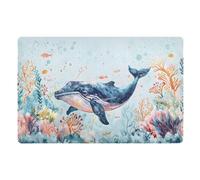 Entrance Rug Whale Colorful Coral Seaweed Easy To Clean Bath Mat Durable Indoor Door Mat For Outdoor Home Shower 40X60Cm