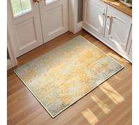 Entrance Rugs Indoor 2x3 Orange, Silver & Gray Entry Rug Washable Abstract Small Area Rug Non-Slip Low Pile Throw Rugs for Entryway, Kitchen Floor, Front Door Indoor Door Mat, Bedroom Bedside