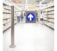 Entrance Safety Swing Gate, 90°Opens Spring-Loaded Automatic Closure One-Way Door, Stainless Steel Entrance and Exit Device for Library Store Supermarket