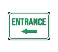 Entrance Sign 12x8In Rust-Proof Tin Direction Entry Plaque for Office Store | Weatherproof rust-proof tin, pre-drilled easy mount, clearly marks entrance for visitors, customers, and guests