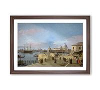 Entrance to The Grand Canal Vol.1 by Giovanni Canaletto Framed Print | A2 Walnut Framed Wall Art | Ready to Hang | Modern Nature Picture | Living Room Bedroom Lounge Office