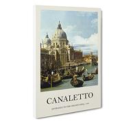 Entrance to The Grand Canal Vol.2 Giovanni Canaletto Canvas Print | Gallery Wrapped 30mm Frame Wall Art | 30x20 inches | Ready to Hang | Contemporary Picture | Living Room Bedroom Lounge Office