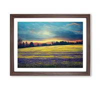 Entrancing Bluebell Field Sunrise Framed Print | A3 Walnut Framed Wall Art | Ready to Hang | Modern Landscape Picture | Living Room Bedroom Lounge Office