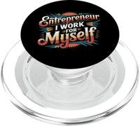 Entrepreneur I Work For Myself Mindset Grind Work - PopSockets PopGrip for MagSafe