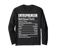 Entrepreneur Nutritional Facts Visionary Leadership Success Long Sleeve T-Shirt