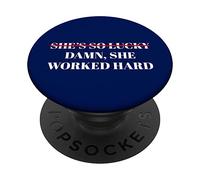 Entrepreneur Women Motivation Damn She Worked Hard PopSockets Swappable PopGrip