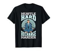 Entrepreneur Yoga Meditation Hustle Hard Recharge Harder T-Shirt