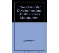 Entrepreneurship Development and Small Business Management