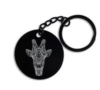 ENTROPIJA Giraffe Geometrical Drawing Keyring & Keychain, Tag, Black Keyholder