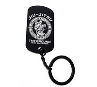 ENTROPIJA Jiu Jitsu the Ground is My Safe Space Keychain, Black Keyrings, Steel Tag, Dog Tag