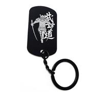 ENTROPIJA Samurai Ronin Shinobi Kanji Japanese Laser-Engraved Keychain Art Classic Black Keyrings Steel Tag