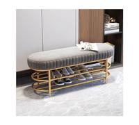Entry Bench Shoe Rack with Cushion, 2 Tier Storage for Bedroom and Hallway, Industrial Style, Durable Design