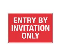 Entry By Invitation Only Sign 12 X 8 Inches Reflective Aluminum Metal Warning Signage With Symbol For Indoor Outdoor Use