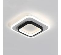 Entry Ceiling Light Black Cool White LED Dimmable Square Flush Mount Ceiling Light 27W Kitchen Lighting Fixtures Small Hallway Ceiling Light For Bedroom Laundry Room Porch Aisle Corridor Lights